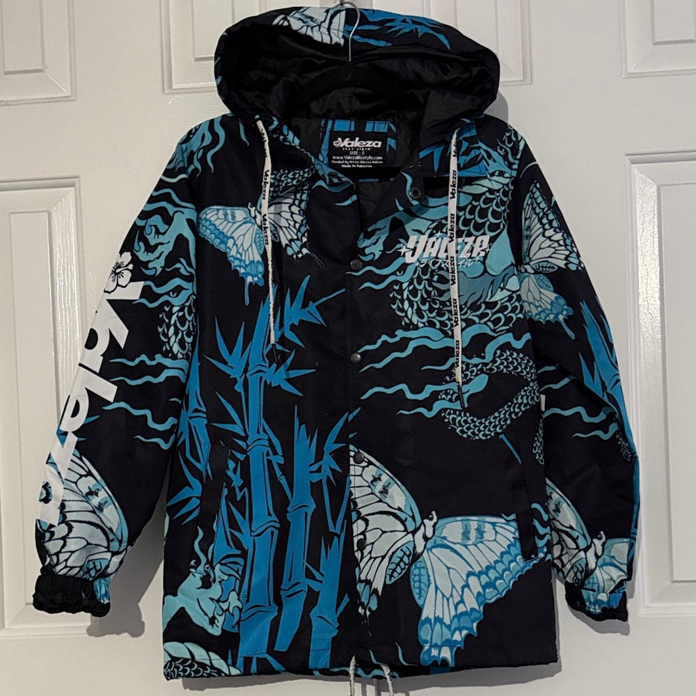 Black and Blue Butterfly Anime Windbreaker Unisex